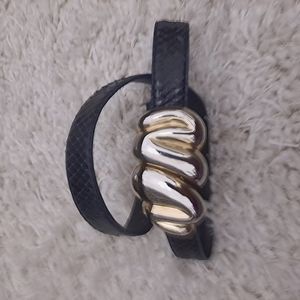 Concord Small snakeskin navy belt 30"